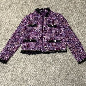 Purple Tweed Statement Jacket size Large